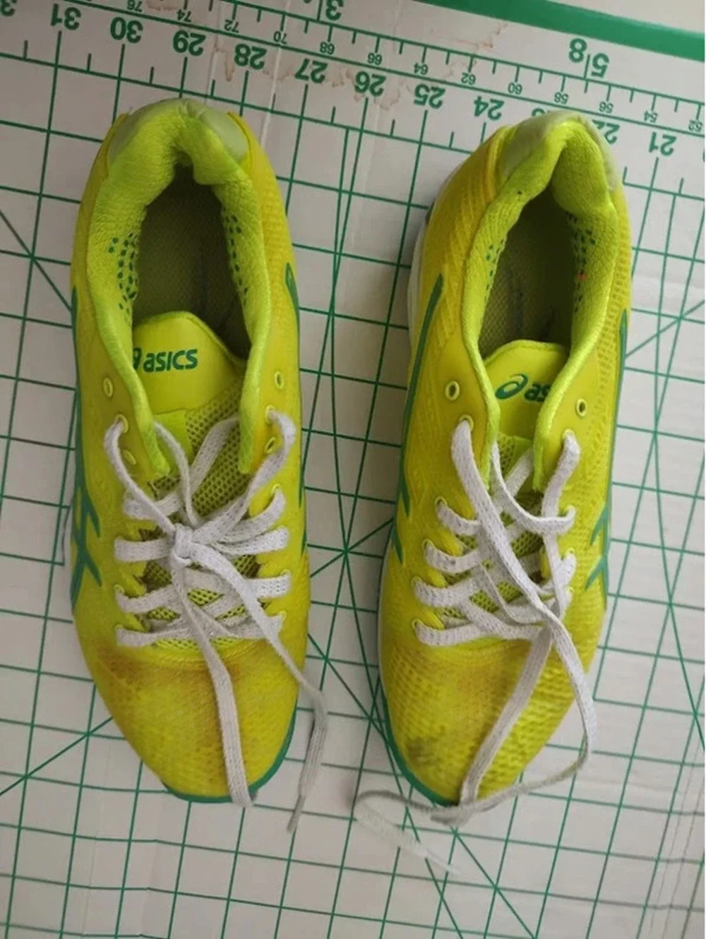 ASICS Women's Yellow and Green Sport Shoes Size 7